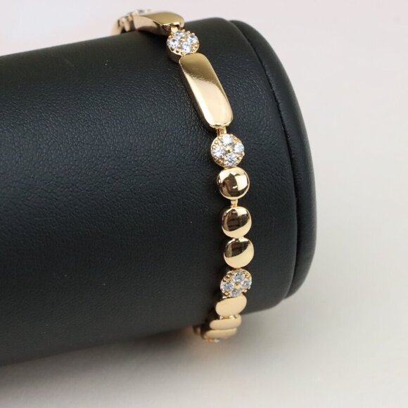 "Modern Beaded & Bar Link Rose Gold Bracelet, XPBL0774 - Picture 10 of 11